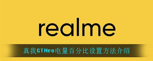 真我GTNeo电量百分比设置方法介绍